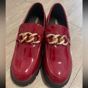 Red Platform Loafers